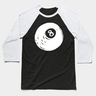 8 Ball Doodle White Baseball T-Shirt